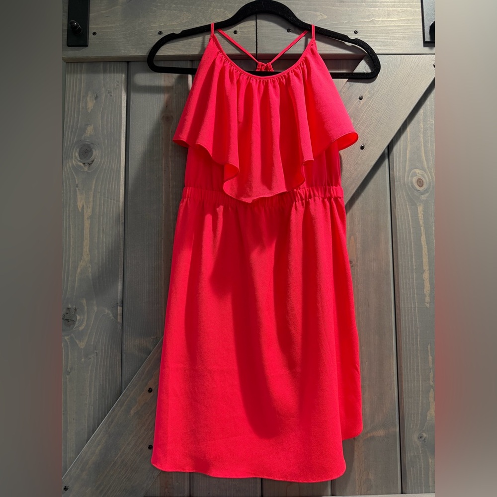 American Eagle Outfitters Coral Ruffle Tie Straps Dress Size M NWT